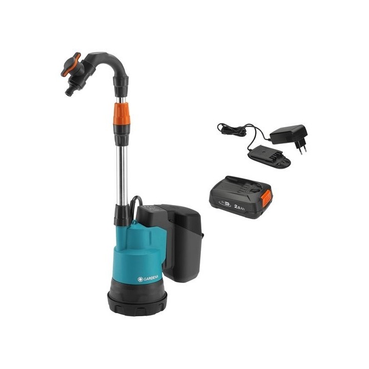 GARDENA Akku-Regenfasspumpe 2000/2 18V P4A Ready-To-Use Set
