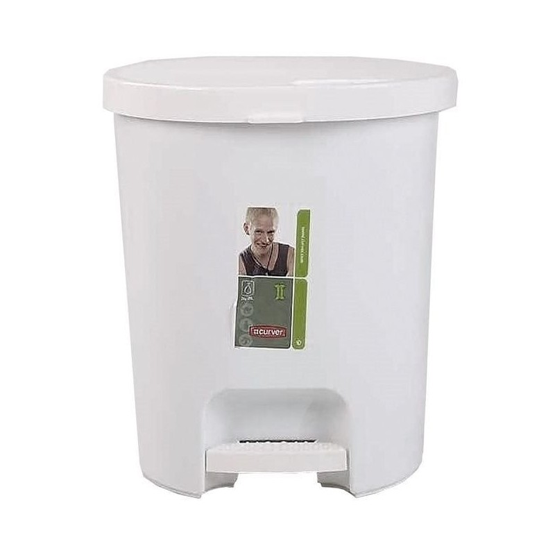 CURVER Mülleimer mit Fußpedal 15 l weiss