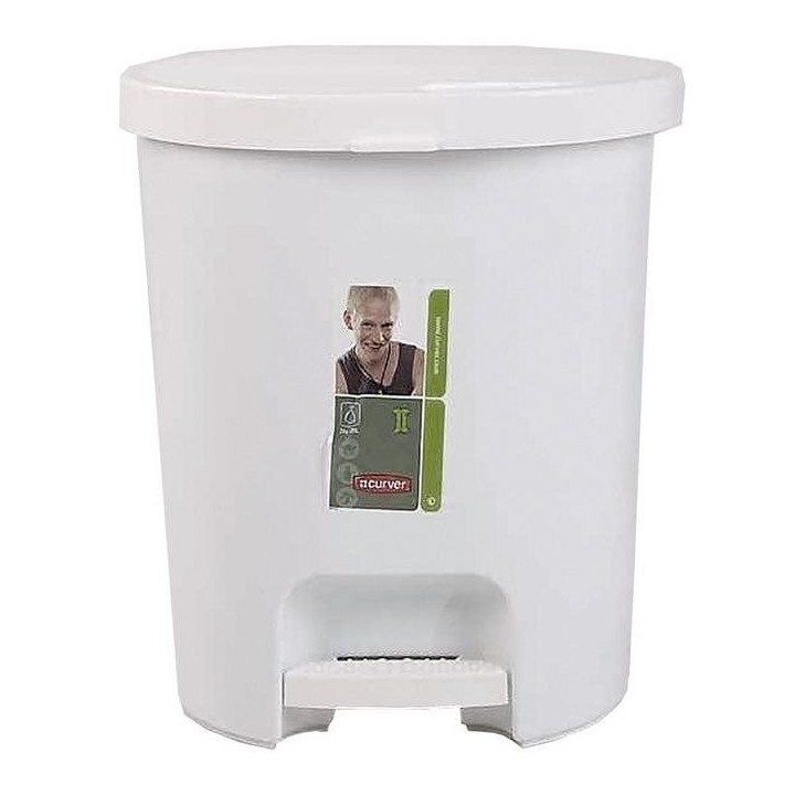 CURVER Abfallkorb mit Pedal 25 l weiß