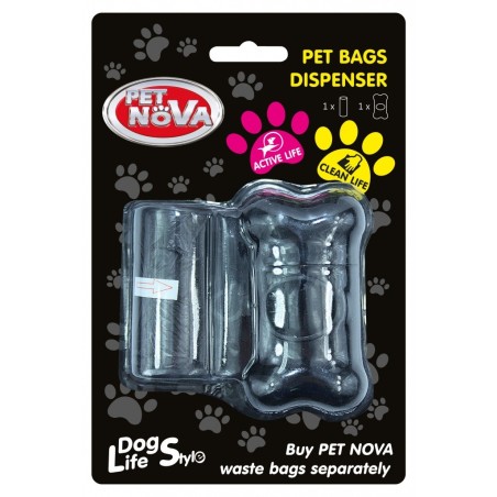 PET NOVA Kotbeutelspender + inklusive Rolle 20 St Schwarz