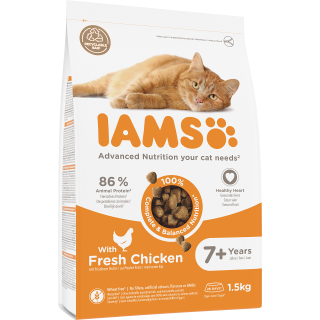 IAMS for Vitality Senior für ältere Katzen mit frischem Huhn 1.5 kg