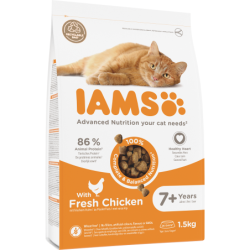 IAMS for Vitality Senior für ältere Katzen mit frischem Huhn 1.5 kg