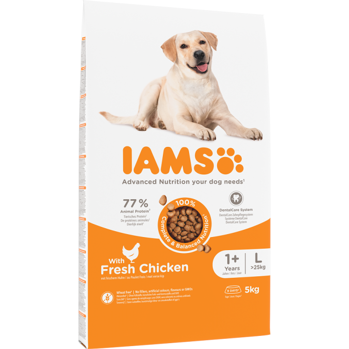 IAMS for Vitality für ausgewachsene Hunde großer Rassen mit frischem Huhn 5 kg