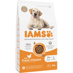 IAMS for Vitality Senior für ältere Hunde großer Rassen mit frischem Huhn 3 kg