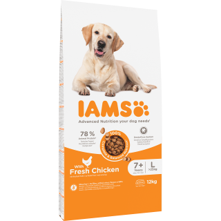 IAMS for Vitality Senior für ältere Hunde großer Rassen mit frischem Huhn 12 kg