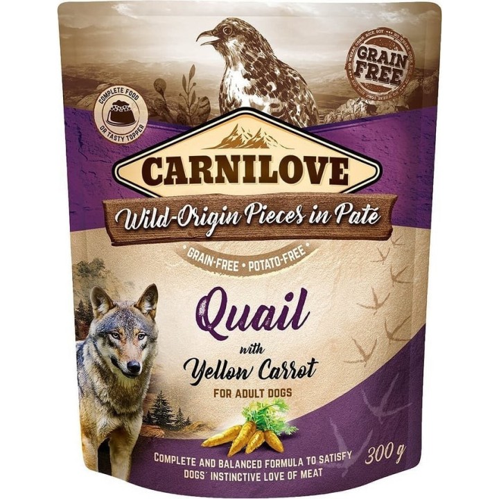CARNILOVE Dog Paté Quail with Yellow Carrot 300g