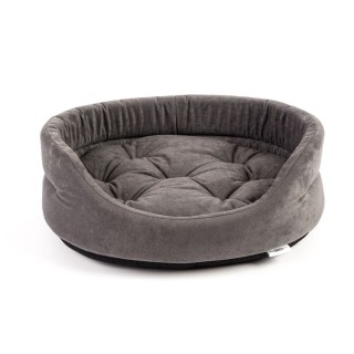 FERA ovales Hundebett mit Kissen 53x44x16 cm grau