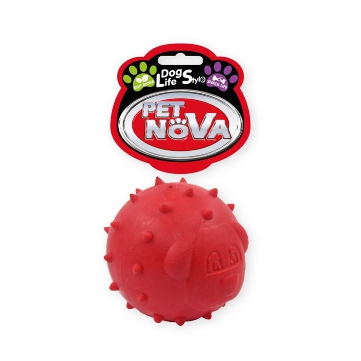 PET NOVA DOG LIFE STYLE Kauspielzeug Leckerlieball Minze Aroma 6,5cm rot