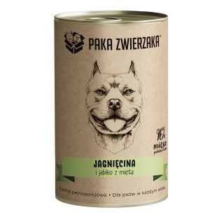 PAKA ZWIERZAKA Lamm und Apfel mit Minze 400 g Nassfutter für Hunde