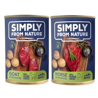 SIMPLY FROM NATURE Nasses Pferdefleisch mit Kartoffeln x 6 SIMPLY FROM NATURE Ziege mit Kartoffel x 6 - 400g