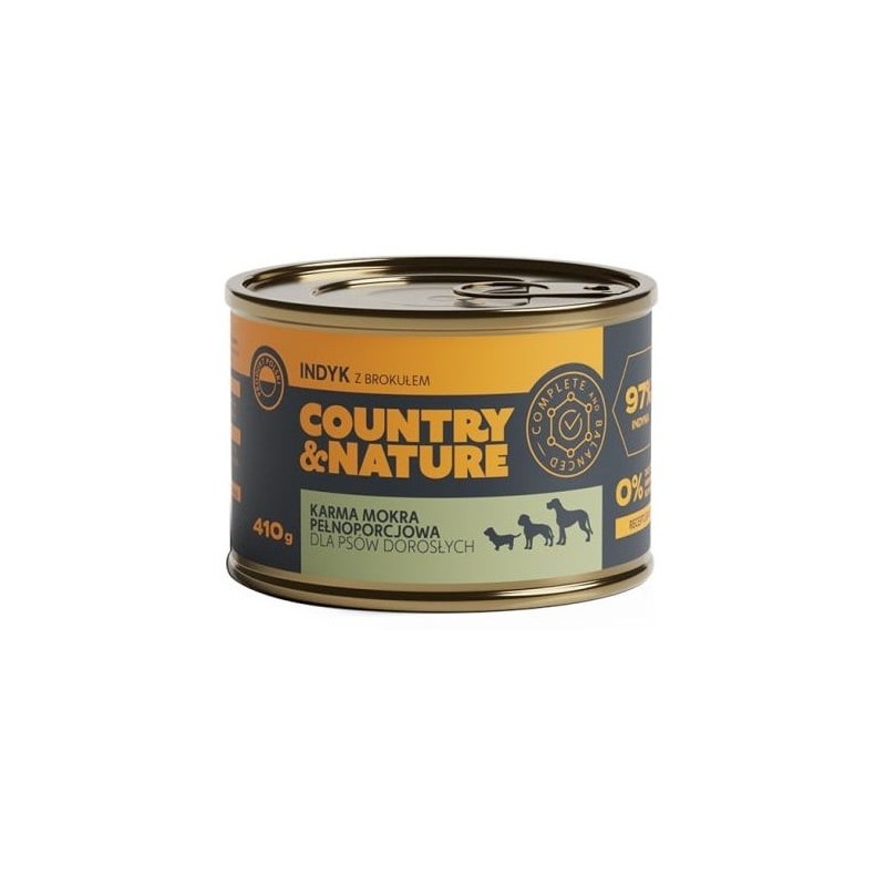 COUNTRY&amp,NATURE Getreidefreies Nassfutter Truthahn mit Broccoli 410g