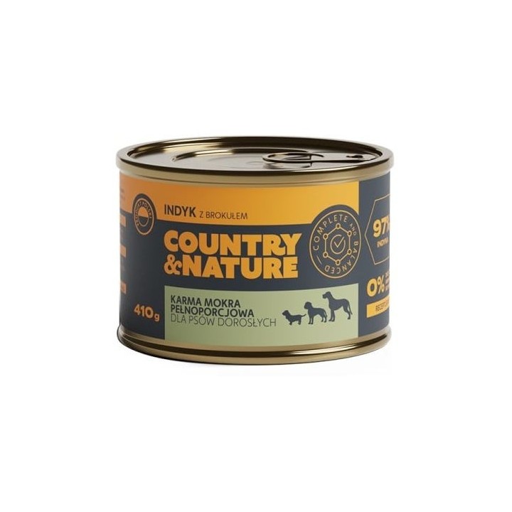 COUNTRY&amp,NATURE Getreidefreies Nassfutter Truthahn mit Broccoli 410g