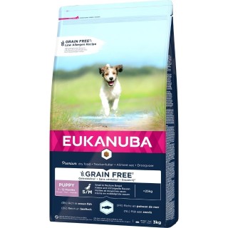 EUKANUBA Grain Free Small&amp,Medium Welpenfutter für kleine und mittelgroße Welpen 3 kg