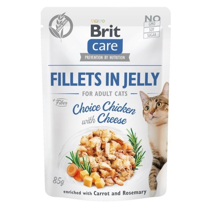 BRIT Care Fillets in Jelly Choice Chicken &amp, Cheese 24 x 85 g