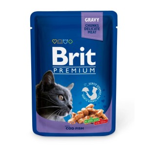 BRIT Premium Cat Adult Cod Fish Nassfutter mit Kabeljau in Soße 24 x 100g