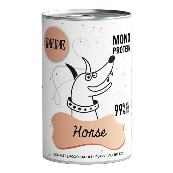 PAKA ZWIERZAKA PEPE Horse 99% (Pferd) 400g Monoprotein-Nahrung