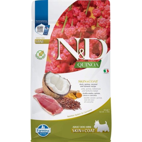 FARMINA N&amp,D Quinoa Mini Skin and Coat 800g mit Ente und Kokosnuss
