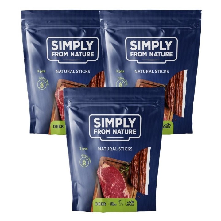 SIMPLY FROM NATURE Nature Sticks with deer Nature Sticks mit Hirsch 3 x 3 St