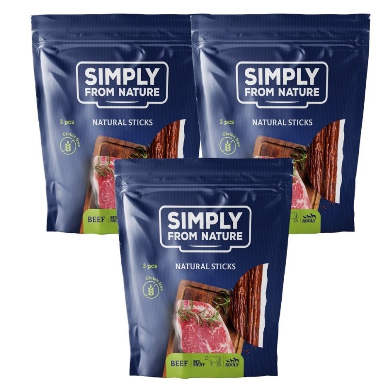 SIMPLY FROM NATURE Nature Sticks with beef natürliche Zigarren mit Rind 3 x 3 Stück