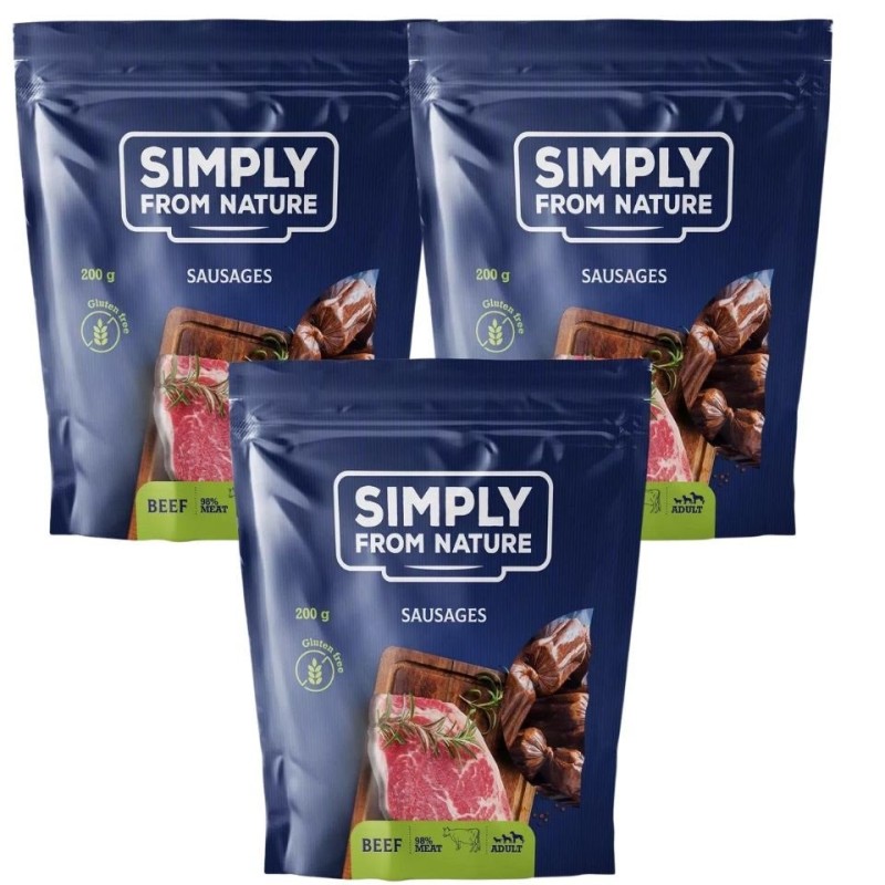 SIMPLY FROM NATURE Natürliche Rindswürstchen 3 x 200 g