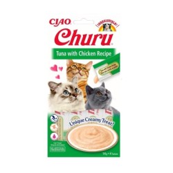 INABA Churu Cat cremiges Katzenleckerli mit Huhn und Thunfisch 4x14g