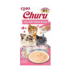 INABA Churu Cat cremiger Thunfisch und Lachs Katzenleckerli 56 g