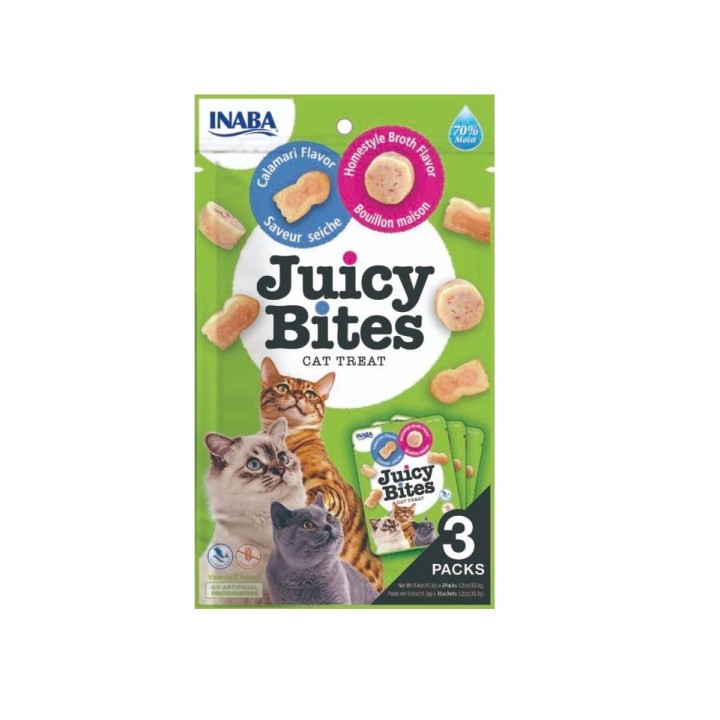 INABA Juicy Bites Knabbertaschen mit saftigem Kern in lustigen Formen 33,9 g (3x11,3 g)