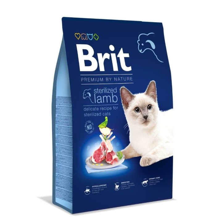 BRIT Cat Premium by Nature Sterilised lamb 8 kg
