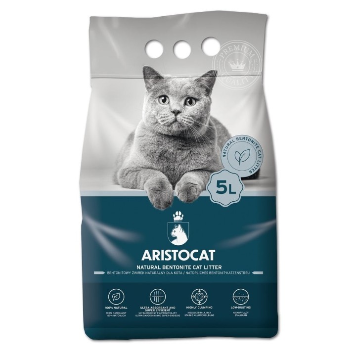 ARISTOCAT Bentonite Plus natürliches Bentonit Katzenstreu 5 l