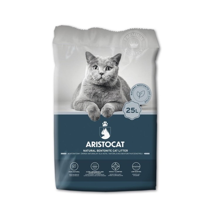 ARISTOCAT Bentonite Plus natürliches Bentonit Katzenstreu 25 l