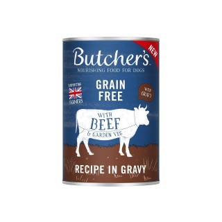 BUTCHER'S Original Rezept in Soße, Hundefutter, Teilstücke mit Rindfleisch in Soße, 400g