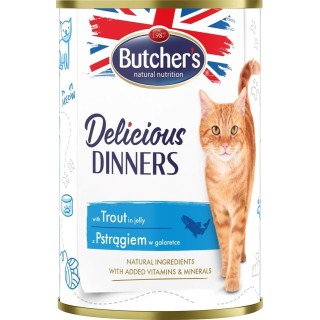 BUTCHER'S Delicious Dinners Katzenfutter, Stücke mit Forelle in Gelee 400g