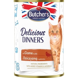 BUTCHER'S Delicious Dinners Katzenfutter, Stücke mit Wildfleisch in Gelee 400g