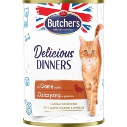 BUTCHER'S Delicious Dinners Katzenfutter, Stücke mit Wildfleisch in Gelee 400g