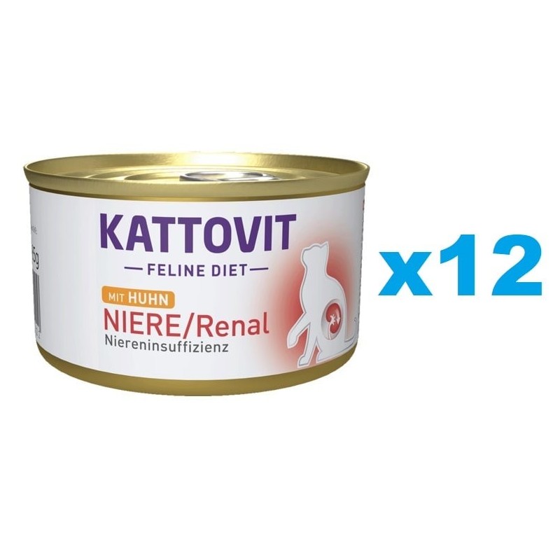 KATTOVIT Feline Diet Niere/Renal Huhn 12 x 85 g
