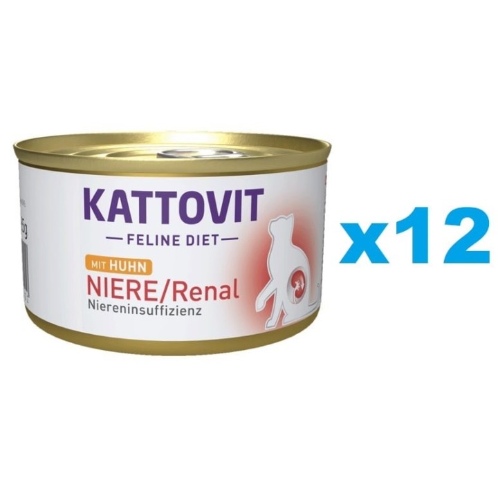 KATTOVIT Feline Diet Niere/Renal Huhn 12 x 85 g