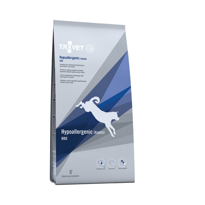 TROVET Hypoallergenic Rabbit RRD Hundetrockenfutter mit Kaninchen 3 kg