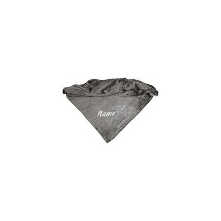 Schecker - Bestickte Mikrofaserdecke Premium [Silbergrau - Sterne mit Name]