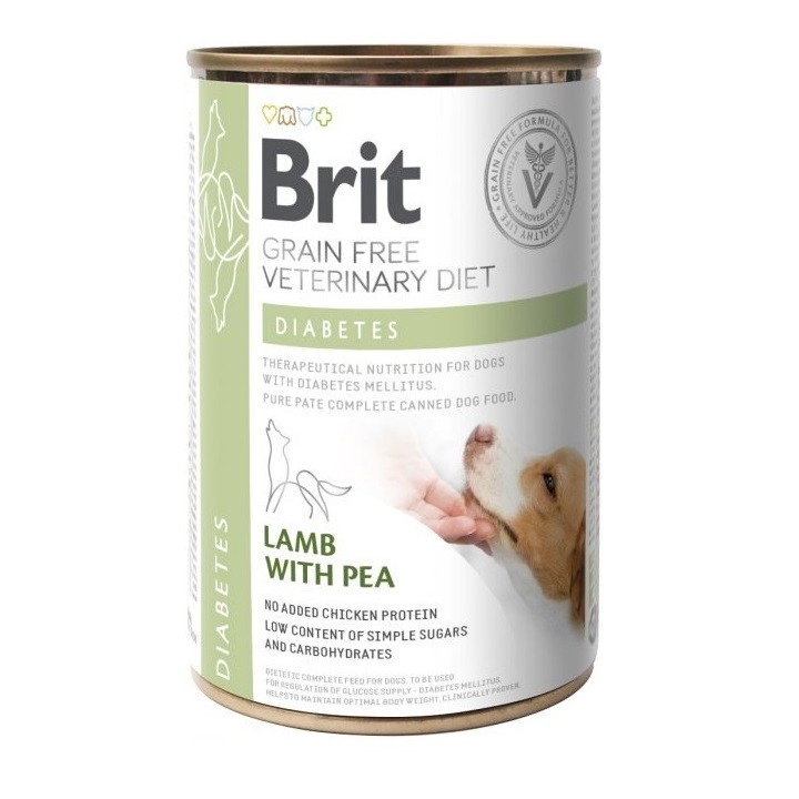 BRIT Veterinary Diet Diabetes Lamb, Pea Nassfutter für Hunde 400g