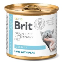 BRIT Vetrinary Diet Obesity Lamb&amp,Pea Nassfutter für Katzen 200 g