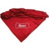 Schecker - Bestickte Mikrofaserdecke Premium [Rot - Knochen mit Name]