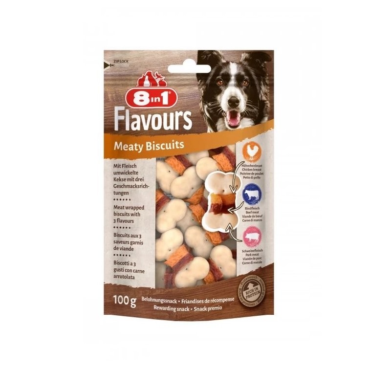 8IN1 Hundeleckerli Flavours Meaty Biscuits 100 g