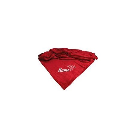Schecker - Bestickte Mikrofaserdecke Premium [Rot - Sterne mit Name]