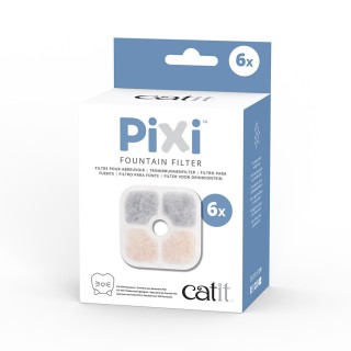 Catit PIXI Trinkbrunnen, weiß Zubehör: Ersatzfilter, 6 Stück (OHNE Trinkbrunnen)