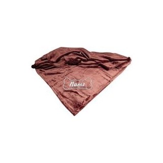 Schecker - Bestickte Mikrofaserdecke Premium [Beere - Knochen mit Name]