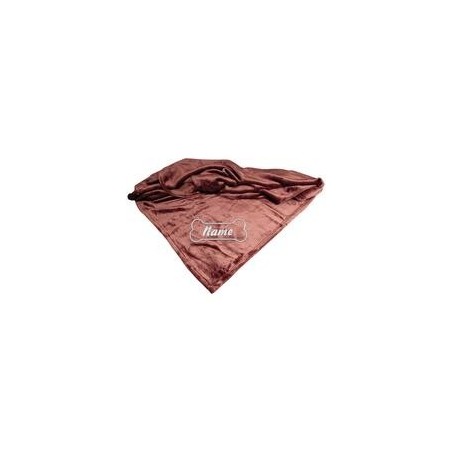Schecker - Bestickte Mikrofaserdecke Premium [Beere - Knochen mit Name]