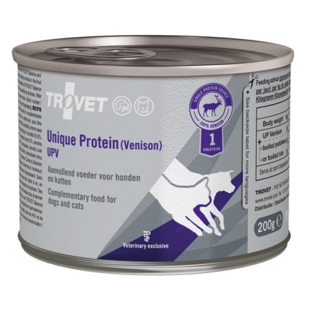 TROVET Unique Protein Venison UPV Nassfutter für Hunde und Katzen mit Wildfleisch 6x200 g