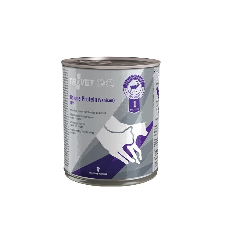 TROVET Unique Protein Venison UPV Nassfutter für Hunde und Katzen mit Wildfleisch 12x800 g