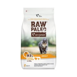VETEXPERT Raw Paleo Adult Cat Turkey&amp,Chicken für ausgewachsene Katzen Pute, Huhn 2 kg