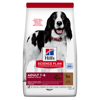 HILL'S Science Plan Canine Adult Medium Lamb &amp, Rice 18 kg Hundefutter für mittelgroße Rassen mit Lamm und Reis